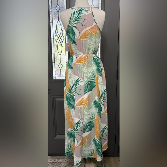 Dream of Me Tropical Leaf Print High Low Midi Wrap Dress - Picture 7 of 10
